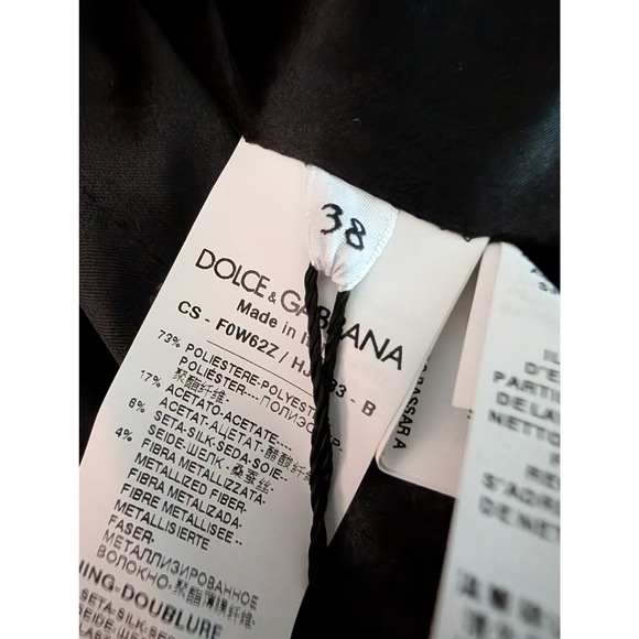 NWT Dolce‎ & Gabbana Red Brocade Coat with Feather Collar Made in Italy Size 38 - Picture 8 of 14